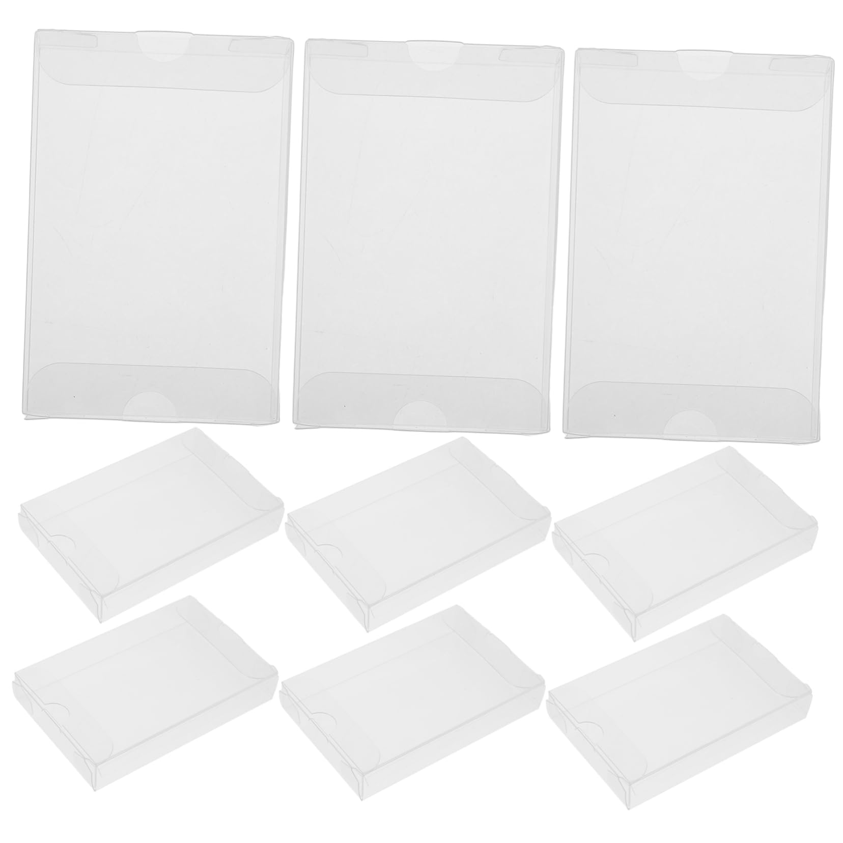 Cabilock 10pcs Clear PVC Cassette Tape Storage Cases High Transparency Audio Tape Box for and Display and Stackable Design