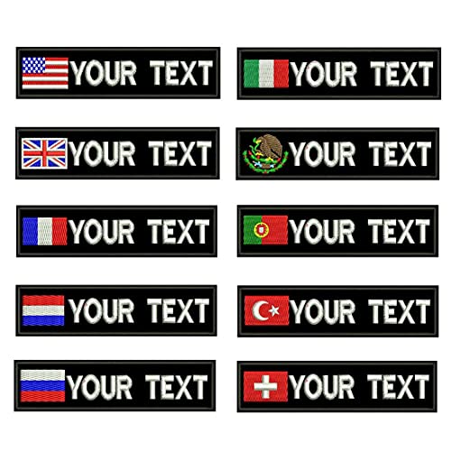 hecho de encargo Ejército UK france USA italy russia nombre etiqueta bordado parche con hook...