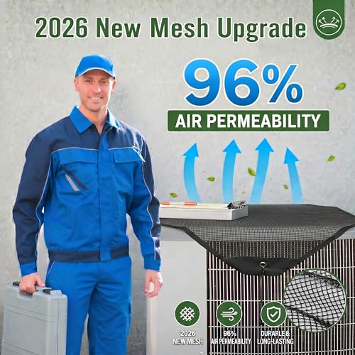 Image of 36x36 Central Air conditioner Covers for Outside, Larger Mesh AC Unit Covers Outdoor - Top Universal Defender