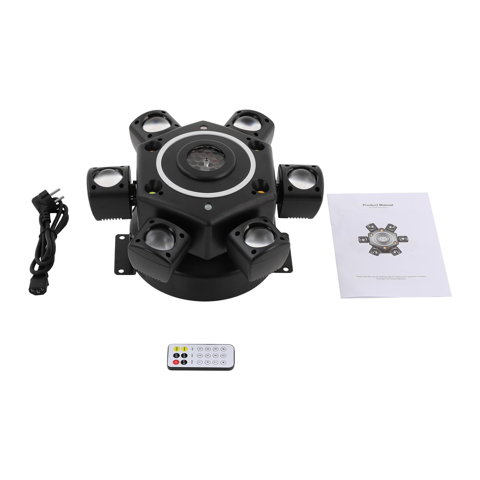 Luce da discoteca a 6 bracci, in ABS per DJ con telecomando, per DJ, nastri, bar, pub, club, 32 x 32 x 18 cm