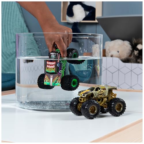 image for Monster Jam, Official Reveal The Steel 4-Pack of Color-Changing Die-Ca