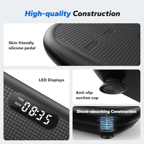 Image of MERACH Vibration Plate Exercise Machine, Vibration Plate 440 Lbs Capacity, Bluetooth and Silicone Pedal, Stimulate Deep Fat, Vibration Plate for Lymphatic Drainage, Vibrating for Weight Loss