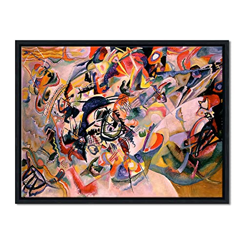 Wieco Art Framed Canvas Wall Art Composition VII, 1913 by Wassily Kandinsky Classic Abstract Famous Paintings Reproductions Canvas Wall Art for Home Decoration by Wieco Art - Used condition - Image 9