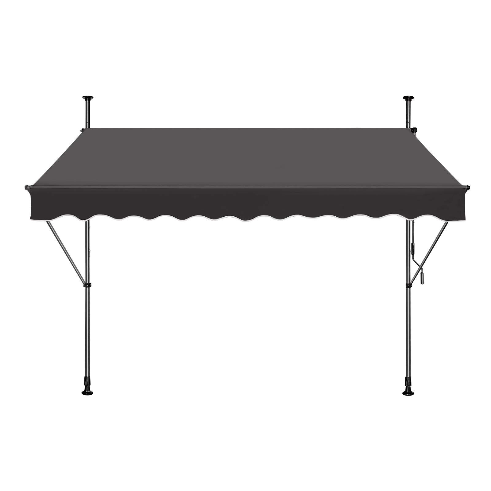 NAIZY Store Banne avec manivelle Manuel Rétractable pour Balcon Résistant aux intempéries et Hydrofuge avec des Tailles résistantes aux UV et réglables en Hauteur (Gris foncé | 250 * 120cm)