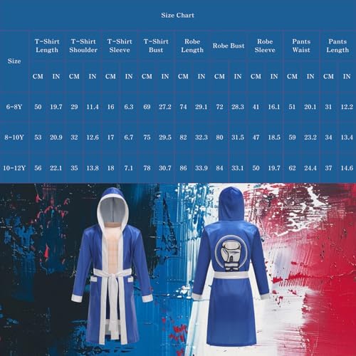 Disfraz completo de boxeador para niños 8-10 años azul miniatura 2