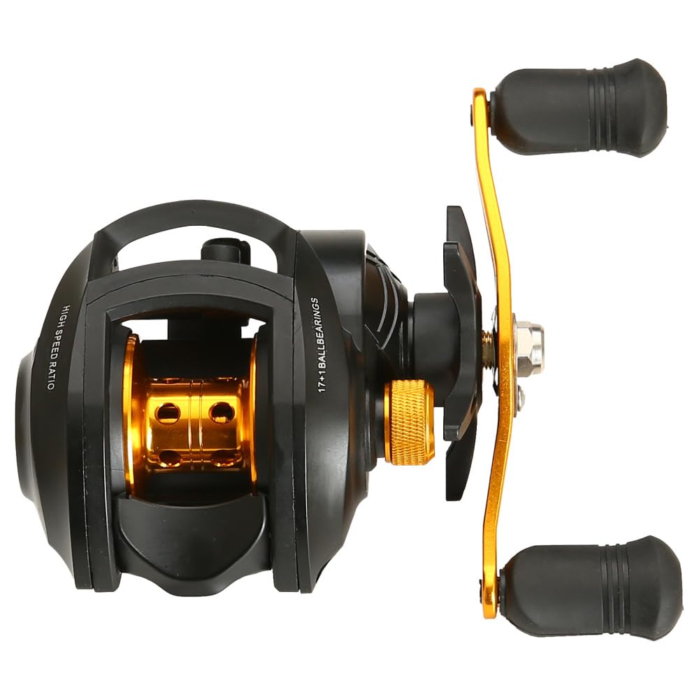 Yaozher Ultra Smooth 17 + 1 BB Baitcasting Fishing Reel Baitcaster 8kg Max Drag