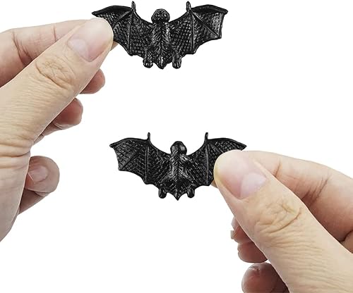 Miniatura 4 de 40 piezas de murciélagos negros para decoración de Halloween, mini murciélago 3D, juguete de plástico para fiesta, murciélagos artificiales para