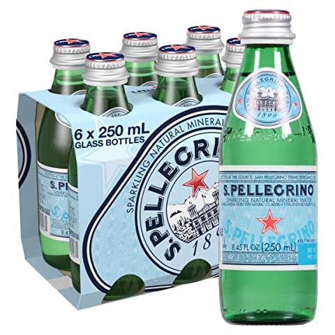 S.Pellegrino Sparkling Natural Mineral Water, 8.45 fl oz. Glass Bottle (24 Count) Cover