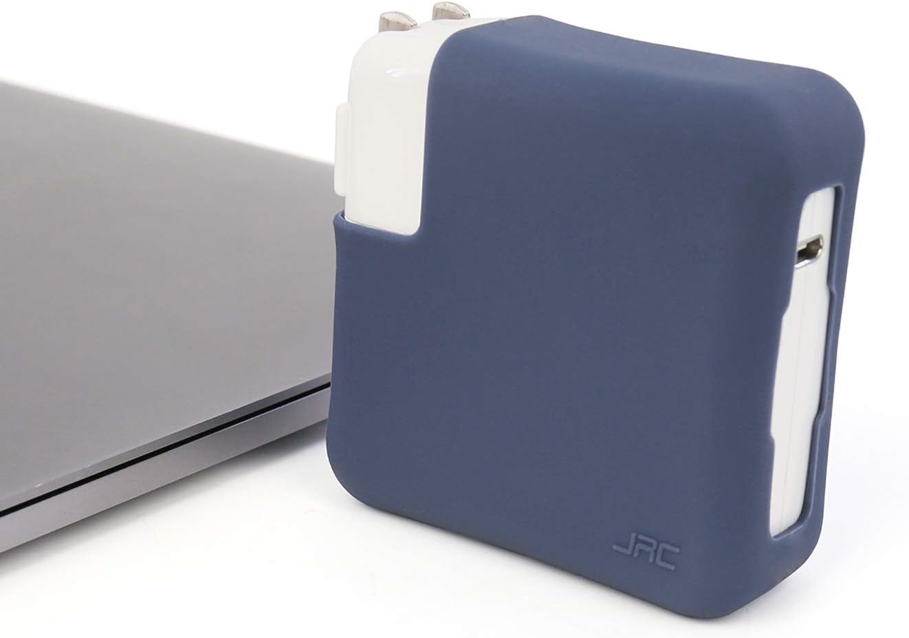 JRCMAX Laptop Charger Protective Case, Soft Thin Silicone Protector Case for 2018-2020+MacBook Air 13-Inch 13" (Model: A1932/A2179//A2337) and MacBook Pro 12" (Model A1534)-- Navy Blue