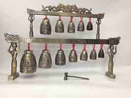 青銅器 双竜鐘曽侯乙編鐘 装飾品 現代工芸品 美術品 置物 青銅器 双竜