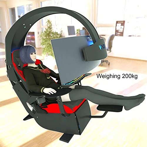 Family Gaming Chair with Zero Gravity/Ergonomic Design Adjustable Screen Height Comfortable Racing Simulator Game Chair White 5 Screens - Image 5