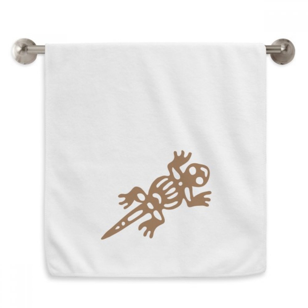 Serviette haut de gamme Mexique totems gecko blanc 13x29 pouces moelleuse