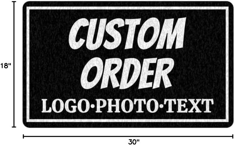 Door Mats - Logo Photo Text - Custom Personalized Durable Welcome Mat - Low Profile Floor Mat Customized Front Doormat Indoor Outdoor Door Rug Non Slip Rugs for Entryway, Patio, High Traffic Areas