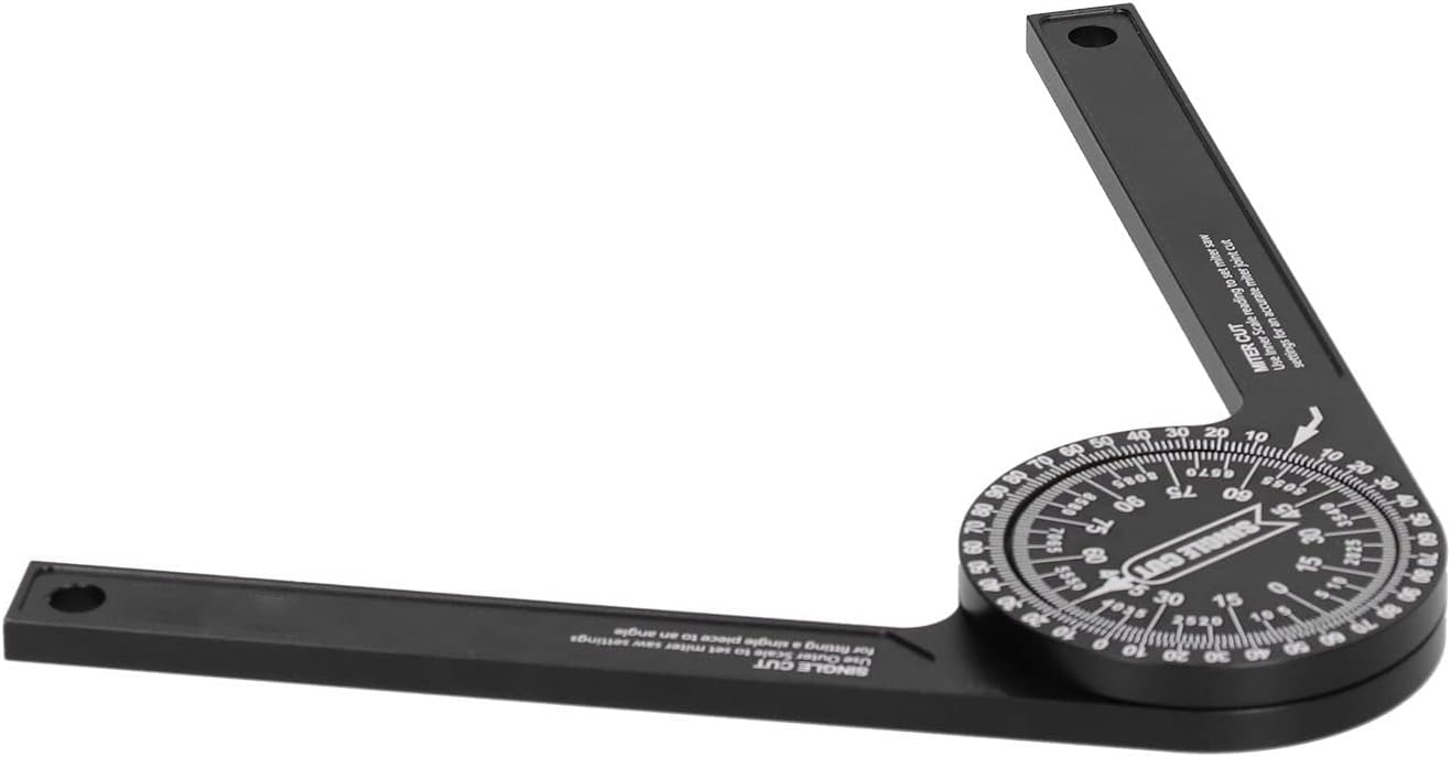 Miter Saw Protractor High Precision 360 Degree Angle Measurement Tool Cutting Guide for Woodworking Construction Aluminum Alloy Lightweight Compact Size