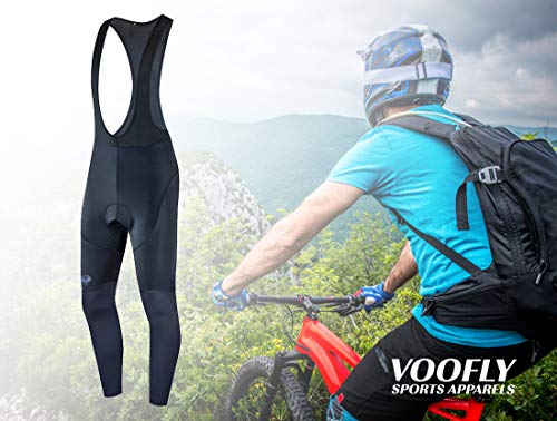 voofly Mens Bicycle Bib Tights Gel Padded Windproof Bike Bibs Cycling Pants XXL Black - Thumbnail 4