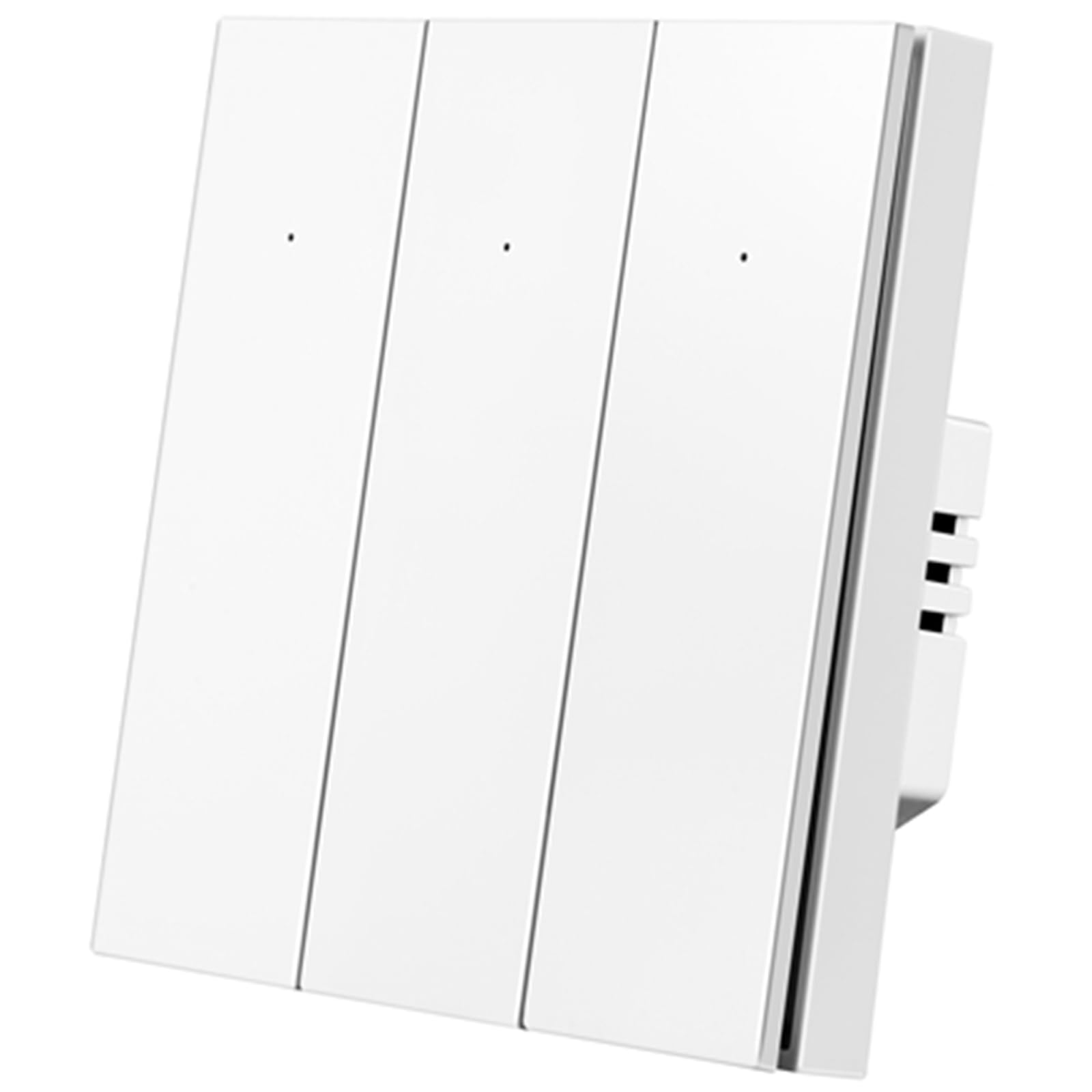 WiFi Smart Wall Light Switch,Push-button Light Switchs,No Neutral Wire Required,No Hub Required,Compatible with Alexa and Google Home,APP Remote Control,Timing Function, Voice Control (White, 3 Gang)