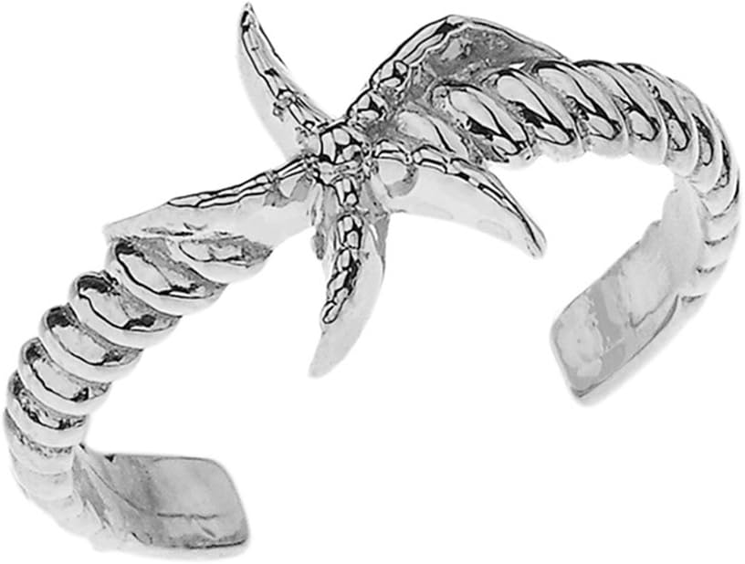 Fine Starfish Rope Toe Ring in Solid Sterling Silver