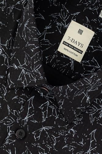 Image of 7-DAYS Men's Premium Formal Printed Shirt - 100% Cotton, Regular Fit, Full Sleeves, with Pocket - Stylish for Special Occasions.