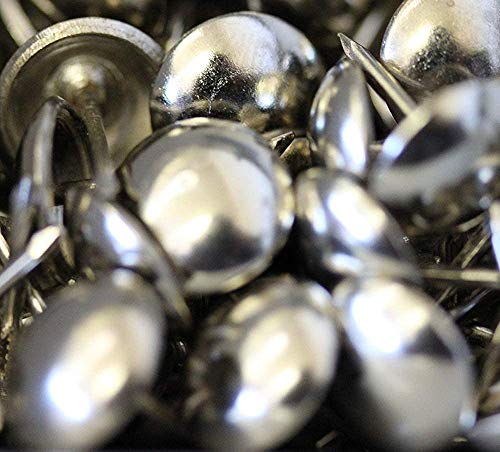 UFFY - 1,000PCS - 7/16" x 1/2" Decorative Tack Nails Nickel Finish Polished Chrome