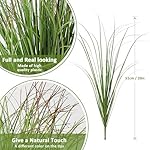24 Bundles Artificial Plants Onion Grass Outdoor 20 Inch Tall Fake Shrubs Wheat Grass UV Resistant Greenery Stems Faux Bushes Plant for Indoor Outdoor Garden Office Home Decor, Green - Image 3