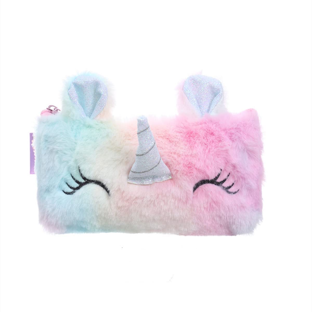 1 Pcs Unicorn Pencil Case Plush Unicorn Pouch Cute Makeup Bag Cosmetic Pouch Bag Large Stationery Pouch for Girl Child School Home Use