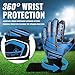 Malker Soccer Goalie Gloves Goalkeeper Gloves with Fingersave and Double Wrist Protection, Strong Grip Goalkeeper Gloves for Youth&Adult Size 8 (Black)