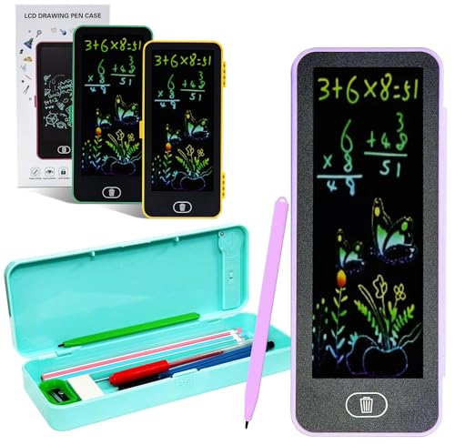 Goyal's LCD Drawing Pen Case for Kids | 2-in-1 Digital Slate & Stationery Box | Eye Protection Screen, One-Key Erase, Lock Button | Educational & Creative LED Drawing Pencil Box for Boys & Girls
