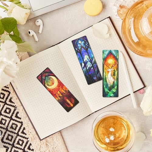 3 Stück Sternenklarer Himmel Lesezeichen, Romantische Lesezeichen Papier, PVC Bookmark Als Geschenke Für Buchliebhaber, Buchzubehör, Wasserdicht Und Flexibel Für Bücher, Tagebuch