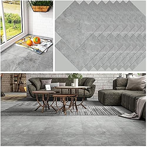 CHICHOME 16 Pack 12''x12'' Grey Marble Peel and Stick Floor Tiles Self Adhesive Waterproof Removable Vinyl Tile for Bathroom Kitchen Bedroom Living Room Floor Tiles