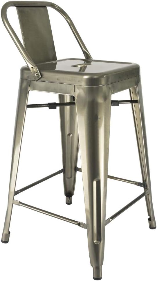 Chaise Privee™ - Industrial Backrest Stool - Raw Grey, 62cm