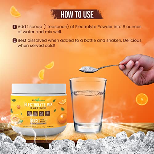Electrolyte Powder - Refreshing Workout Recovery Electrolytes, Sugar Free, Gluten Free & Vegan, Pure Keto & Paleo Hydration Beverage, Immune Boosting Vitamins (198 Grams, Orange) #TOP4