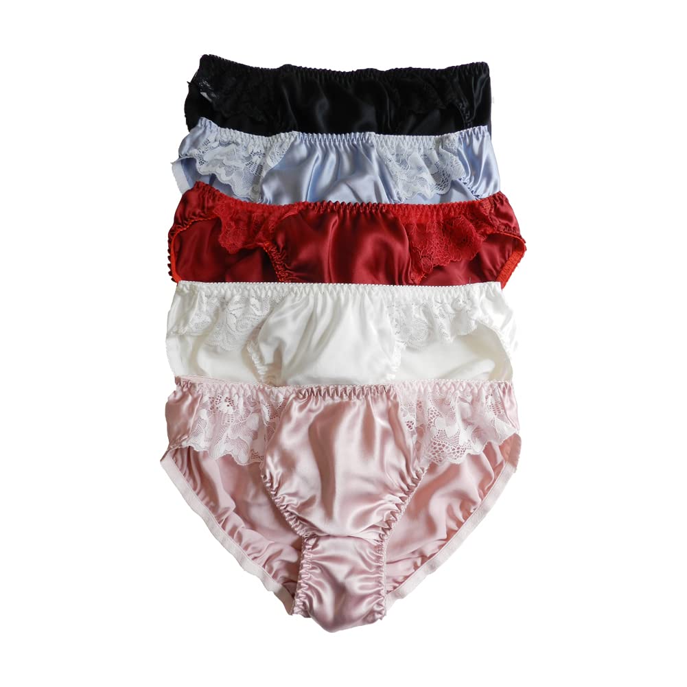 GenericPanasilk Women 100% Silk Panties Briefs Lace Bikini
