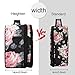 Relavel Travel Makeup Bag 2 Layer Heighten Makeup Train Case Cosmetic Storage and Organizer Box Portable Makeup Carrying Case with Shoulder Strap and Adjustable Dividers (Peony Pattern)