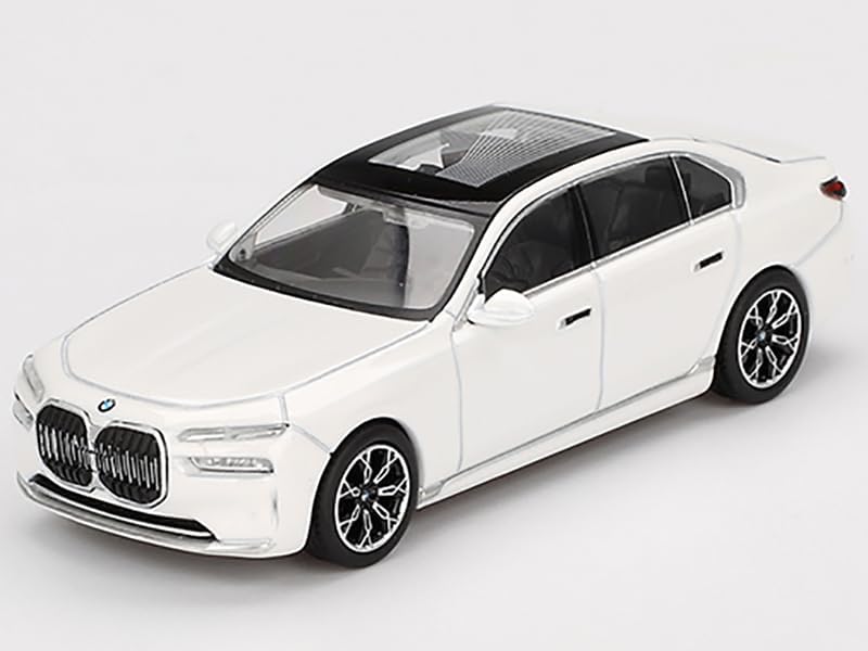 i7 xDrive60 Mineral White Metallic Limited Edition 1/64 Diecast Model Car by Mini GT MGT00819