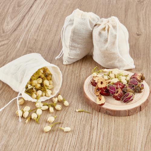 TUZAZO Musselinbeutel mit Kordelzug, 7,6 x 10,2 cm, leer, 50 Stück – Ansicht 6