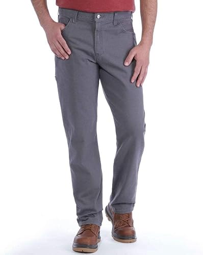 Carhartt Pantalones de trabajo de lona para hombre, con Rugged Flex, corte holgado, con 5 bolsillos