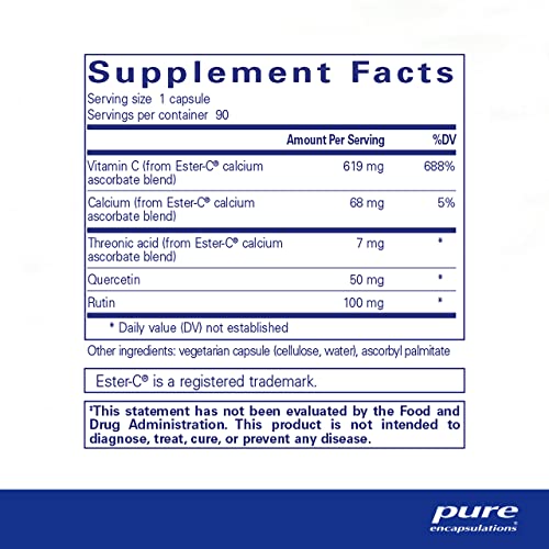 Pure Encapsulations Essential-C & Flavonoids | Vitamin C Supplement For Antioxidant, Immune And Vascular Support* | 90 Capsules #TOP1