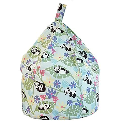 Bean Lazy Child Size Cotton Blue Panda Bean Bag Cover