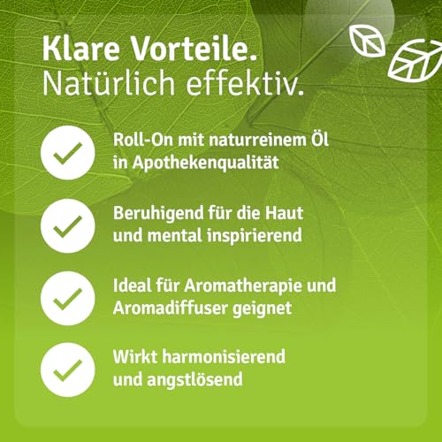 Casida Weihrauchöl Roll-On – für innere Ruhe und Gelassenheit, unterstützt Entspannung und Achtsamkeit - Ätherisches Öl für die Aromapflege unterwegs - aus der Apotheke - 10 ml