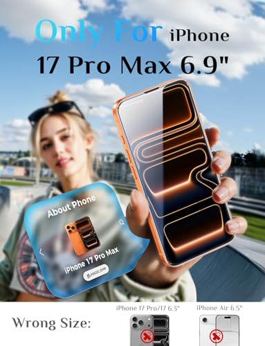 Image of MAGIC JOHN for iPhone 17 Pro Max Screen Protector Tempered Glass 6.9 inch | 2Pack, Auto Dust-Elimination, Easy Installation, Bubble Free, HD Clear