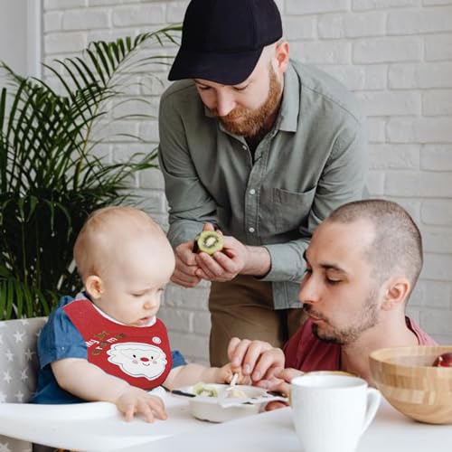 Rumyve Waterproof Christmas Baby Feeding Bibs, Festive Gift for Boys and Girls Soft and Durable Infant Drool Towels - Image 3