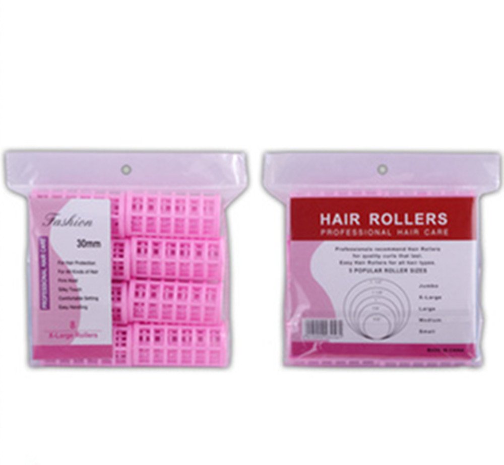 8 Pcs Plastic Hair Rollers Home DIY Hair Styling Tools Pro Salon Portable Curlers Clips for Women Ladies(Big Size)