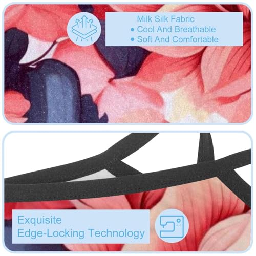 4 Pack Floral Flower Neck Gaiter Face Scarf Cover Sun Protection Balaclava Cloth Bandanas with Ear Loops4