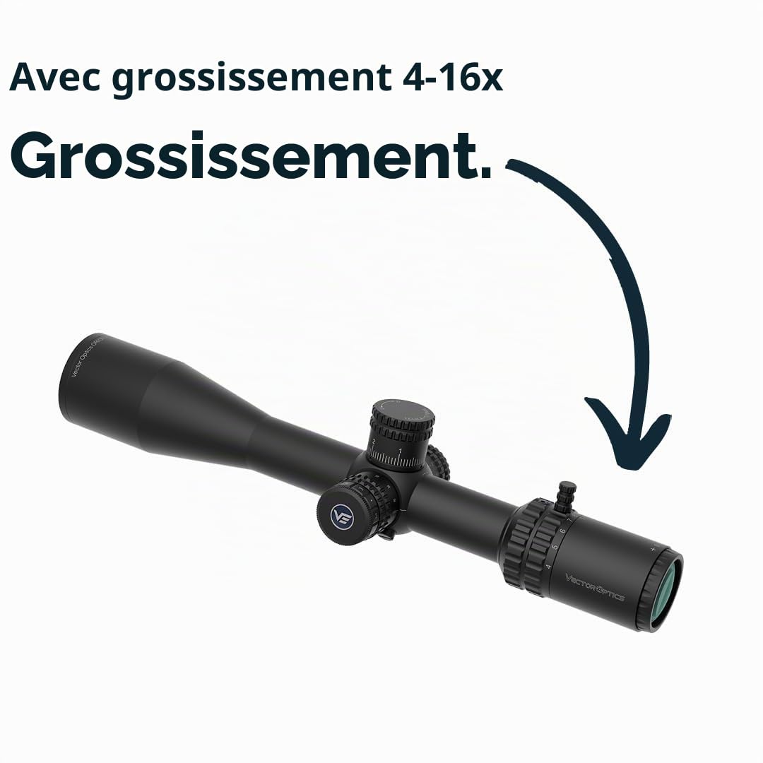 Vector Optics SCFF-59 Orion Pro Max 4-16x44 HD FFP Lunette de visée pour le sport, l'airsoft et la chasse, fusil à air comprimé, visière cible, lunette de visée de fusil, portée Rifle Scope, nombreux