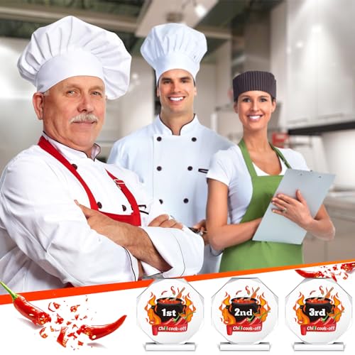 Image of DoubleFill 3 Pcs Chili Cook Off Trophies Acrylic Prizes
