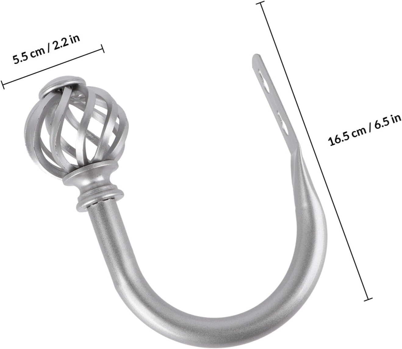 GANAZONO Decorative Curtain Fixing Hooks U-Shaped Iron Curtain Holdbacks 5/8 Inch Silver Metal Accessories for Window Treatment and Drapery