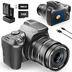 NBD 64MP Digital Camera with 4K Video & 40X Zoom – 1080P HD Autofocus, EIS Stabilization for Photography Beginners (Black) (Black)
