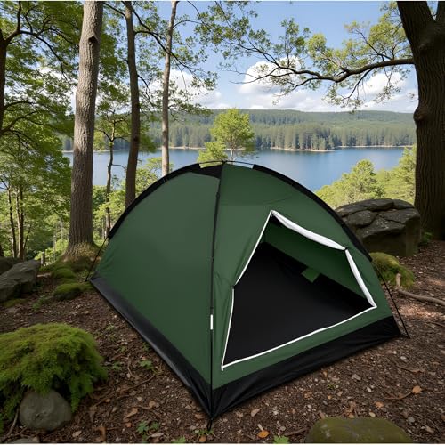 XL 1-Person Camping Dome Tent, Lightweight Waterproof Backpacking Camping Dome Tent with Weather-Resistant Rainfly & Carry Bag, Compact Outdoor Shelter for Hiking, Fishing