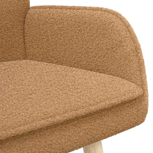 Sofá bouclé de 2 plazas beige minimalista con tejido texturizado premium 8