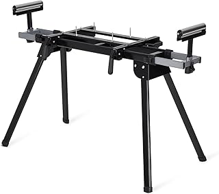 Miter Saw Stand, Universal Miter Saw Table 440 LBS Load Capacity, 76-4/5 in Adjustable Folding Saw Stands Fits Most Table Saws with Quick Release Mounting Brackets, End Stops for Repeat Cutting